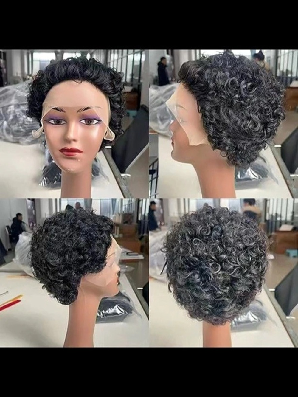 Curly Black Wig Like New